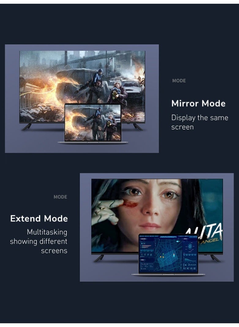 كابل تايم كابل USB من النوع C إلى HDMI بدقة 4K ومعدل تحديث 60 هرتز متوافق مع جهاز ماك بوك إير - Image 5